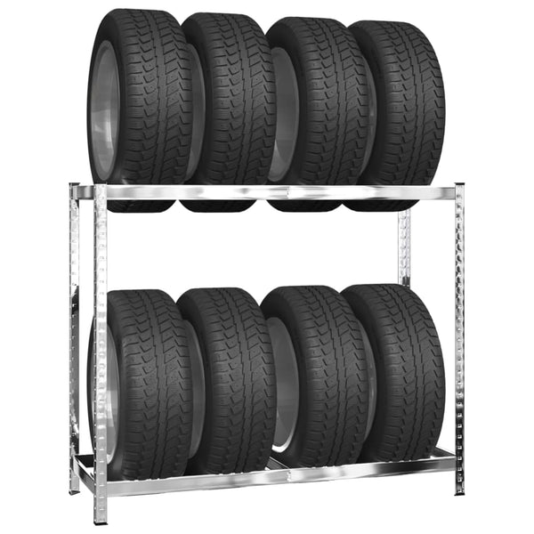 2-tasoinen Rengasteline 3 kpl hopea 110x40x110 cm teräs