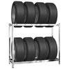 2-tasoinen Rengasteline 4 kpl hopea 110x40x110 cm teräs