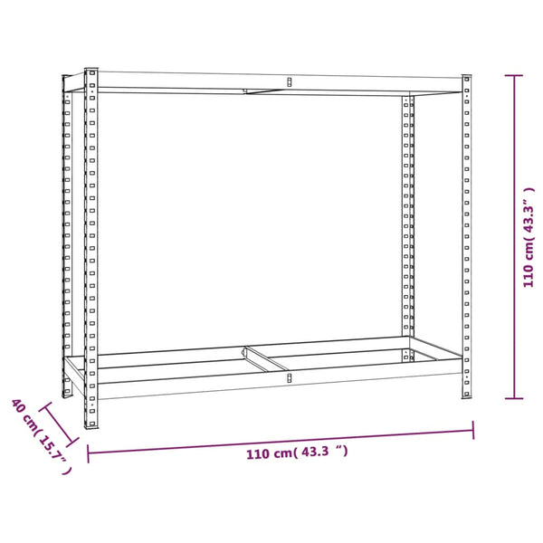2-tasoinen Rengasteline 4 kpl hopea 110x40x110 cm teräs