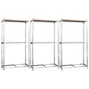 2-tasoinen Rengasteline 3 kpl hopea 110x40x180 cm teräs