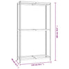2-tasoinen Rengasteline 3 kpl hopea 110x40x180 cm teräs