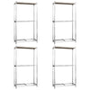 2-tasoinen Rengasteline 4 kpl hopea 110x40x180 cm teräs