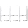 3-tasoinen Rengasteline 3 kpl hopea 110x40x200 cm teräs