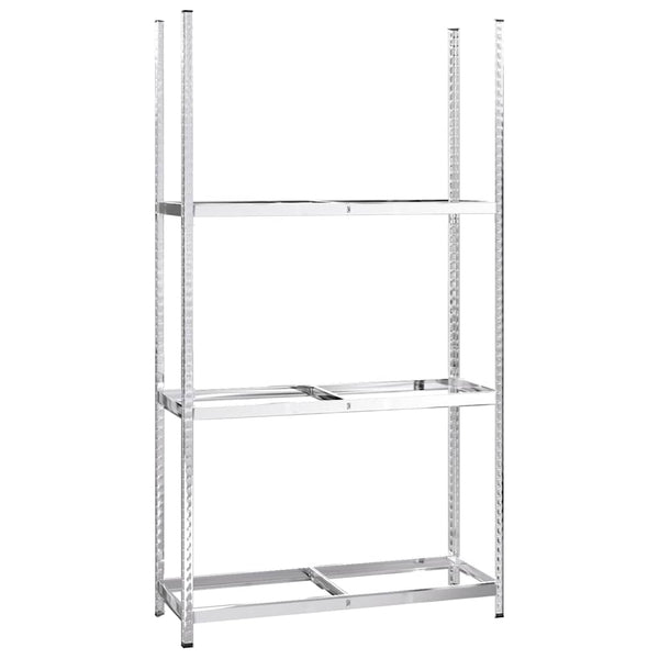3-tasoinen Rengasteline 4 kpl hopea 110x40x200 cm teräs