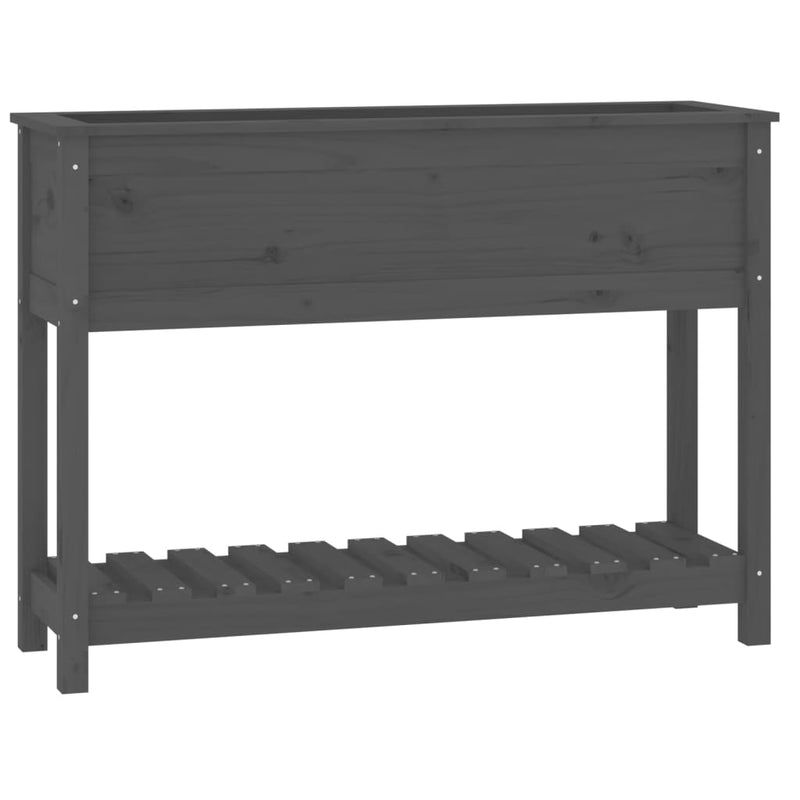 Harmaa kukkalaatikko hyllyllä Kut 111,5x34,5x81cm (mänty)