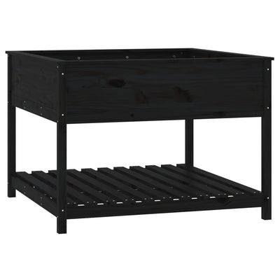 Musta kukkalaatikko hyllyllä Kut 111,5x111,5x81cm (mänty)