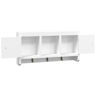 Avainkaappi valkoinen 40x8,5x20 cm tekninen puu ja teräs