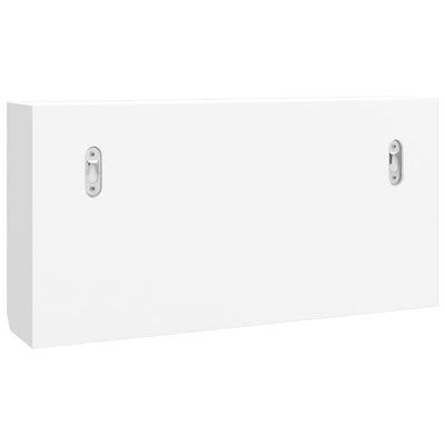 Avainkaappi valkoinen 40x8,5x20 cm tekninen puu ja teräs