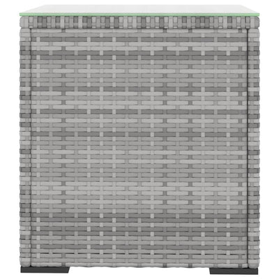 Harmaa sivupöytä Malos 40x37x40,5cm (polyrottinki ja karkaistu lasi)