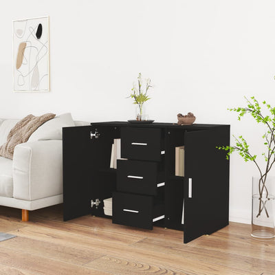 Senkki musta 91x29,5x65 cm tekninen puu