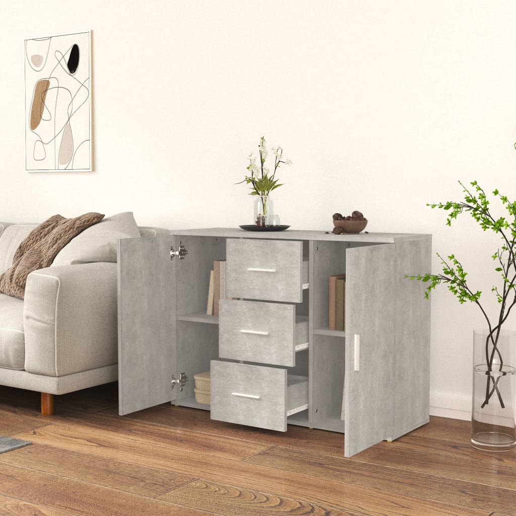 Betoninharmaa senkki Ra 91x29,5x65cm (puinen)
