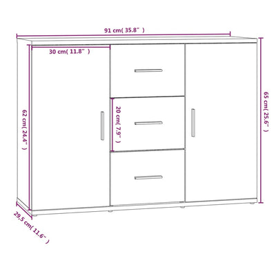 Senkki betoninharmaa 91x29,5x65 cm tekninen puu