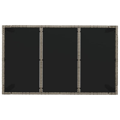 Puutarhapöytä lasipöytälevy harmaa 150x90x75 cm polyrottinki