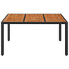 Musta puutarhapöytä puinen pöytälevy Gero 150x90x75cm (polyrottinki)