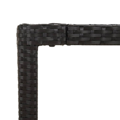Puutarhapöytä puinen pöytälevy musta 150x90x75 cm polyrottinki