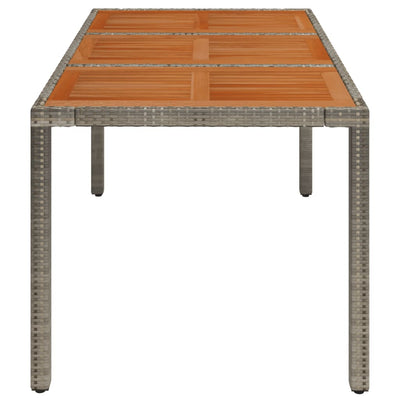 Puutarhapöytä puinen pöytälevy harmaa 150x90x75 cm polyrottinki
