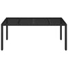 Musta puutarhapöytä lasipöytälevy Gero 190x90x75cm (polyrottinki)