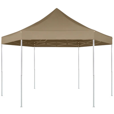 Kuusikulmainen pop-up katos 3,6x3,1 m taupe 220 g/m²
