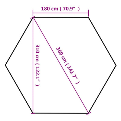 Kuusikulmainen pop-up katos 3,6x3,1 m taupe 220 g/m²