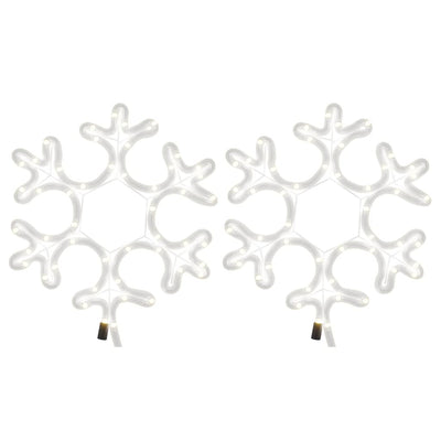 Lämmin valk. lumihiutale joulukoriste led-valot Marton 27x27cm (2 kpl)