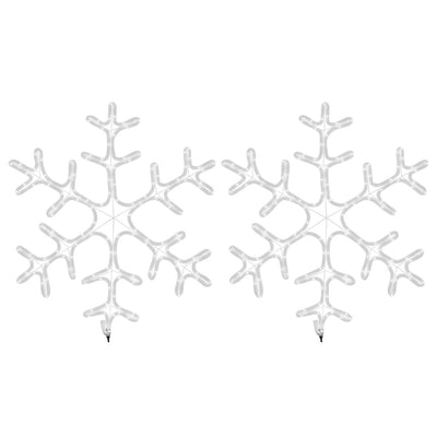 Lämmin valk. lumihiutale joulukoriste led-valot Marton 59x59cm (2 kpl)