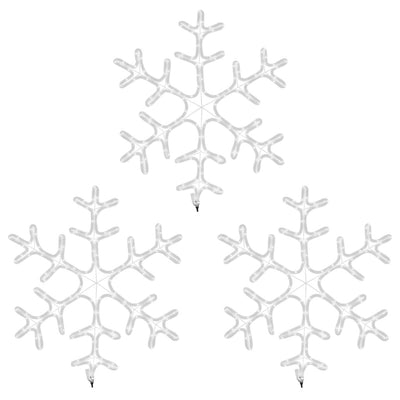 Lämmin valk. lumihiutale joulukoriste led-valot Marton 59x59cm (3 kpl)