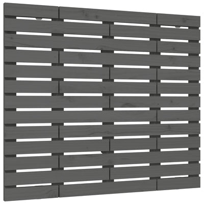 Sängynpääty seinälle harmaa 146x3x91,5 cm täysi mänty