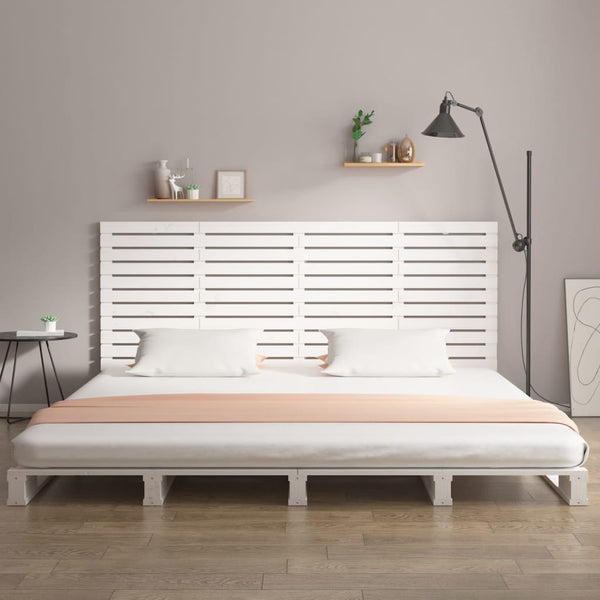 Sängynpääty seinälle valkoinen 156x3x91,5 cm täysi mänty