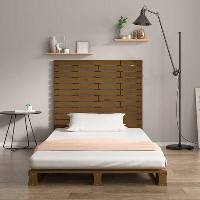 Sängynpääty seinälle hunajanruskea 81x3x91,5 cm täysi mänty