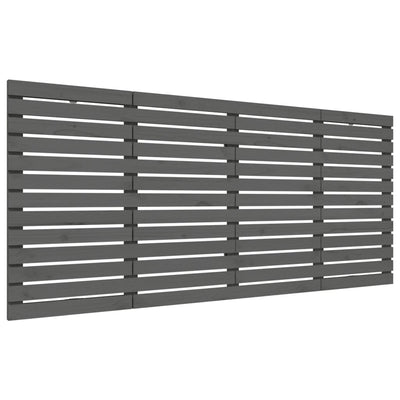 Sängynpääty seinälle harmaa 166x3x91,5 cm täysi mänty