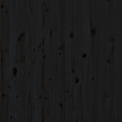 Sängynpääty seinälle musta 141x3x91,5 cm täysi mänty