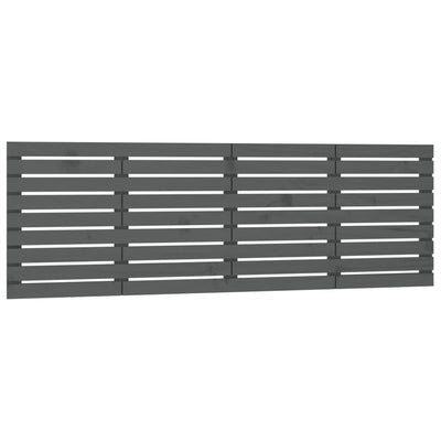 Sängynpääty seinälle harmaa 206x3x63 cm täysi mänty