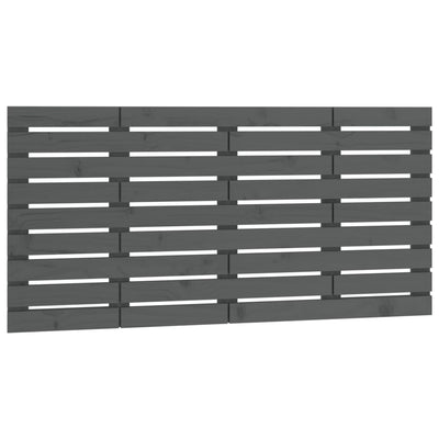 Sängynpääty seinälle harmaa 146x3x63 cm täysi mänty