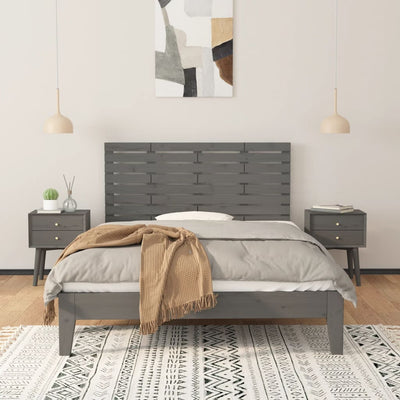 Sängynpääty seinälle harmaa 156x3x63 cm täysi mänty