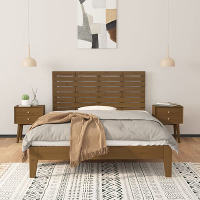 Sängynpääty seinälle hunajanruskea 156x3x63 cm täysi mänty