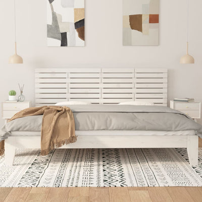 Sängynpääty seinälle valkoinen 166x3x63 cm täysi mänty