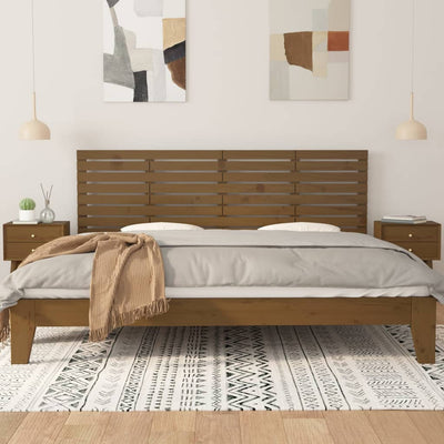 Sängynpääty seinälle hunajanruskea 166x3x63 cm täysi mänty