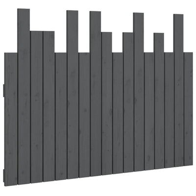 Sängynpääty seinälle harmaa 108x3x80 cm täysi mänty
