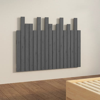 Sängynpääty seinälle harmaa 108x3x80 cm täysi mänty