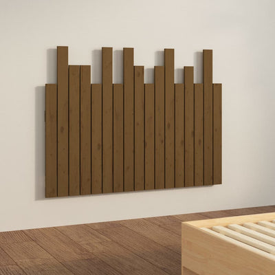 Sängynpääty seinälle hunajanruskea 108x3x80 cm täysi mänty