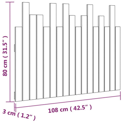 Sängynpääty seinälle hunajanruskea 108x3x80 cm täysi mänty