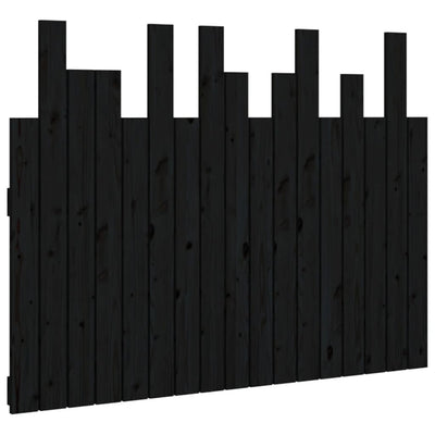 Sängynpääty seinälle musta 108x3x80 cm täysi mänty