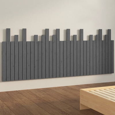 Sängynpääty seinälle harmaa 204x3x80 cm täysi mänty