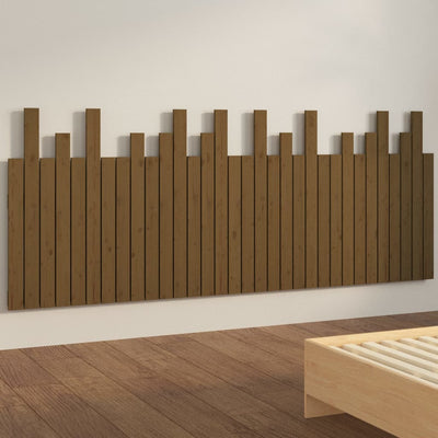 Sängynpääty seinälle hunajanruskea 204x3x80 cm täysi mänty