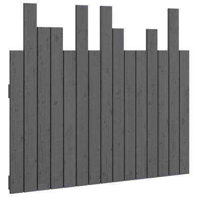 Sängynpääty seinälle harmaa 95,5x3x80 cm täysi mänty