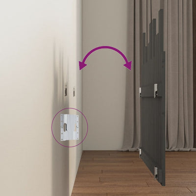 Harmaa sängynpääty seinälle Caldari 95,5x3x80cm (mänty)