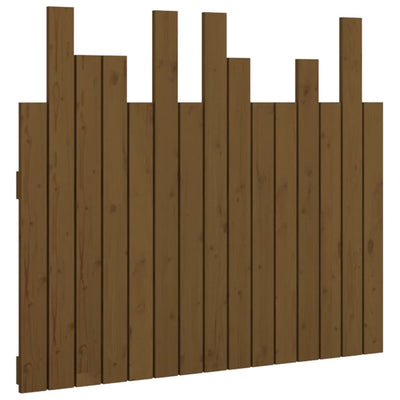 Sängynpääty seinälle hunajanruskea 95,5x3x80 cm täysi mänty