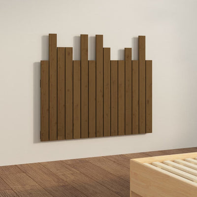 Sängynpääty seinälle hunajanruskea 95,5x3x80 cm täysi mänty