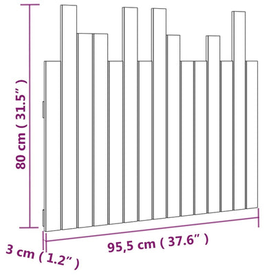 Sängynpääty seinälle hunajanruskea 95,5x3x80 cm täysi mänty