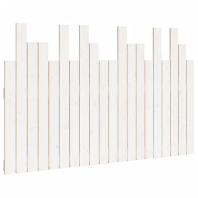 Sängynpääty seinälle valkoinen 127,5x3x80 cm täysi mänty